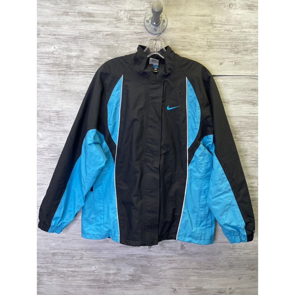 Vintage‎ Nike Storm Fit Jacket Womens L Blue Black Full Zip 3M Reflective